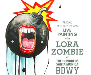 LIVE PAINTING W/ LORA ZOMBIE @ THE HUNDREDS SANTA MONICA